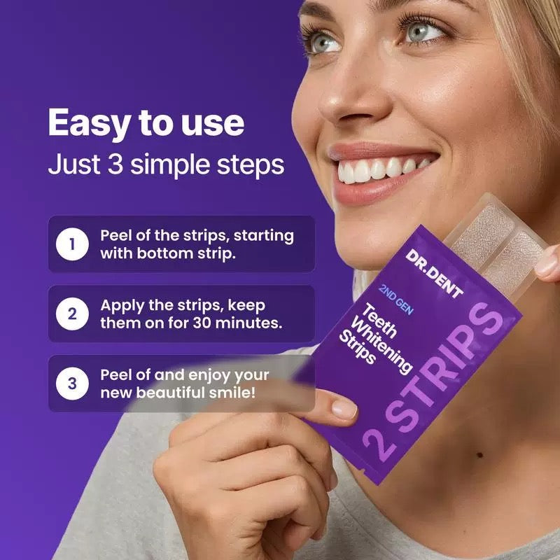 Teeth Whitening Strips | 7 Individually Packed Sachets per Box