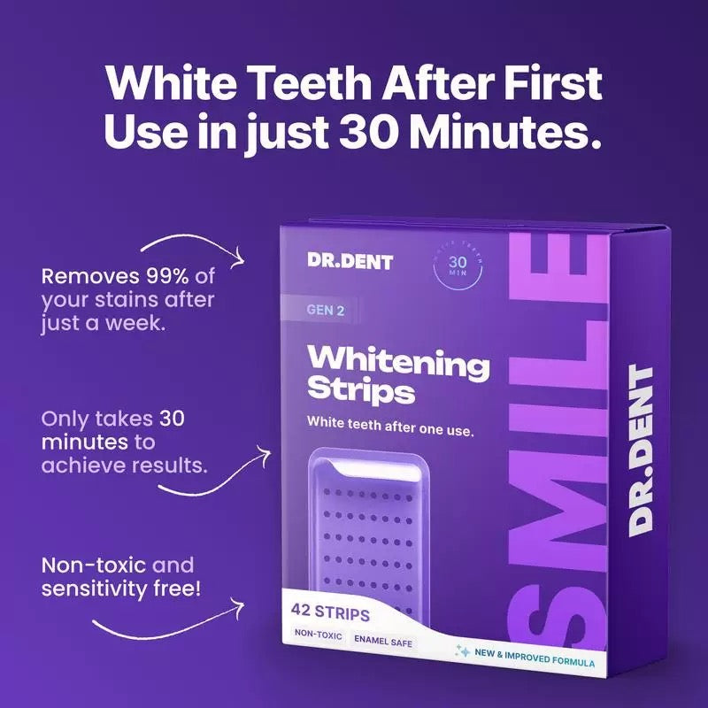 Teeth Whitening Strips | 7 Individually Packed Sachets per Box