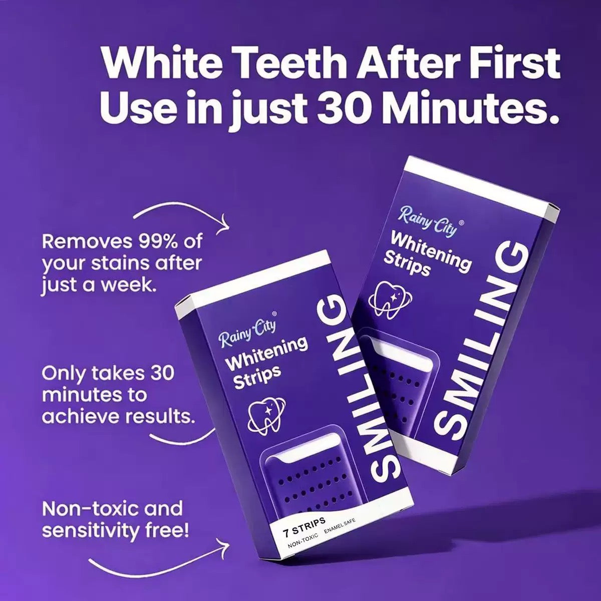 Teeth Whitening Strips | 7 Individually Packed Sachets per Box