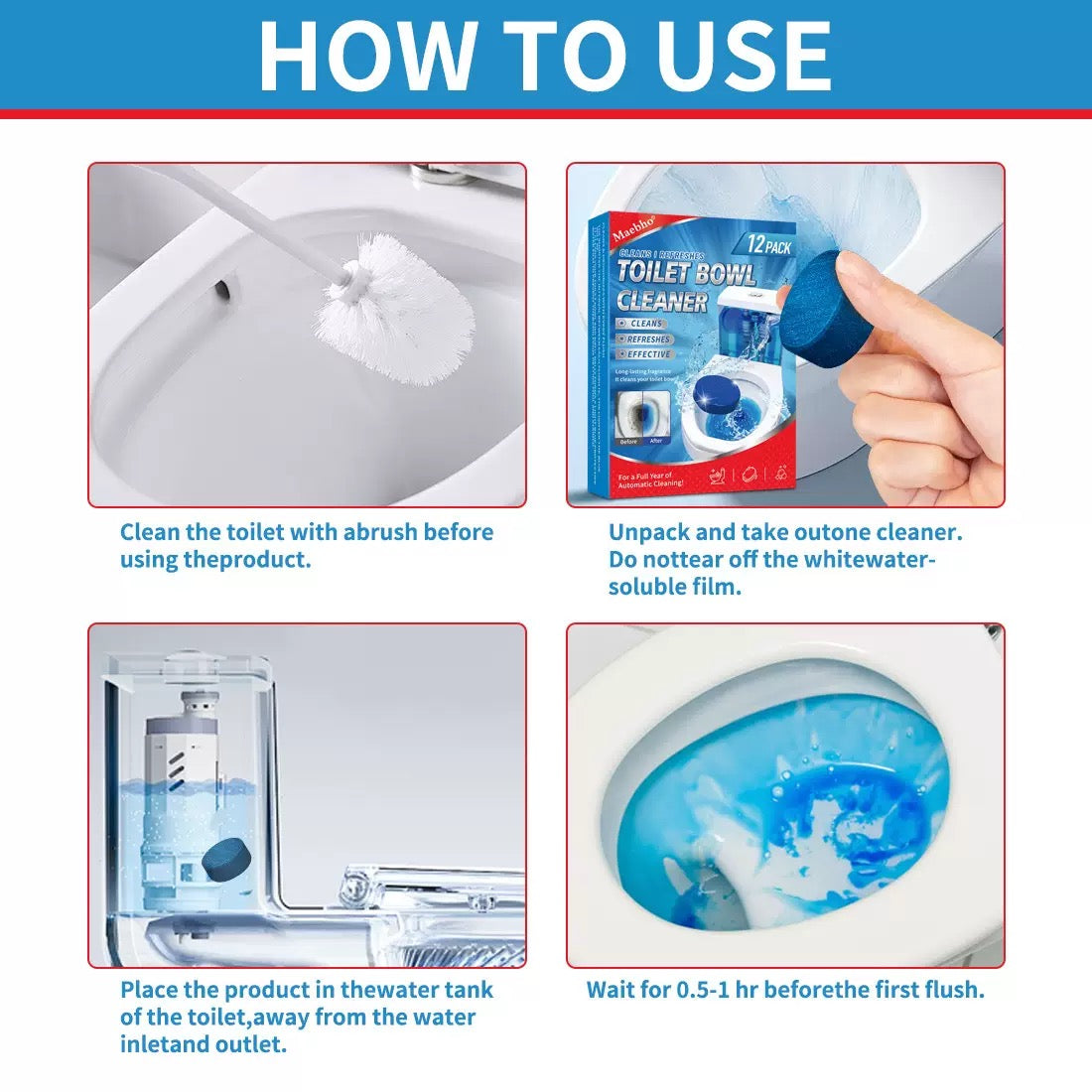 Toilet cleaning block, blue bubble toilet cleaner block, toilet cleaner, toilet cleaning agent, toilet freshener, deodorizer