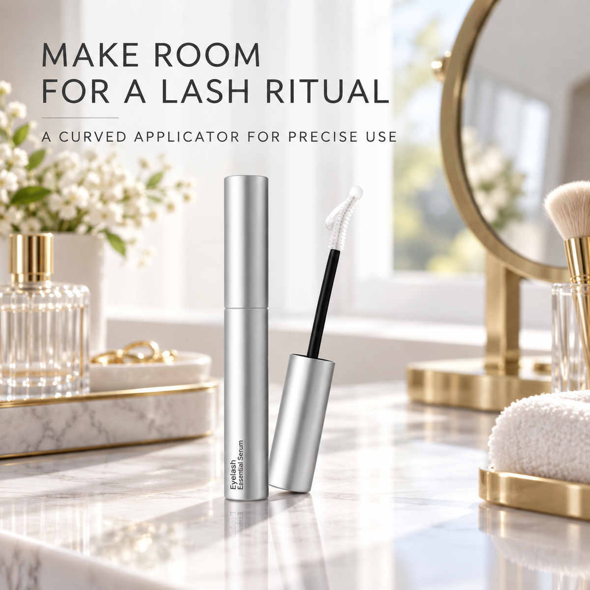 Eyelash Serum — For Eyelashes, Eyebrows, and Hairlines, 15 ml, Curved Applicator