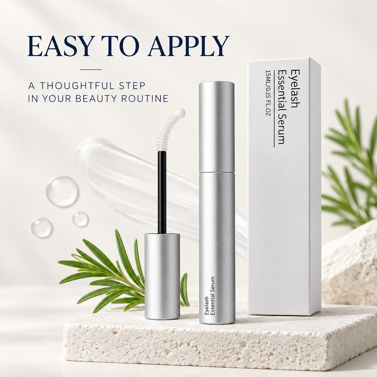 Eyelash Serum — For Eyelashes, Eyebrows, and Hairlines, 15 ml, Curved Applicator