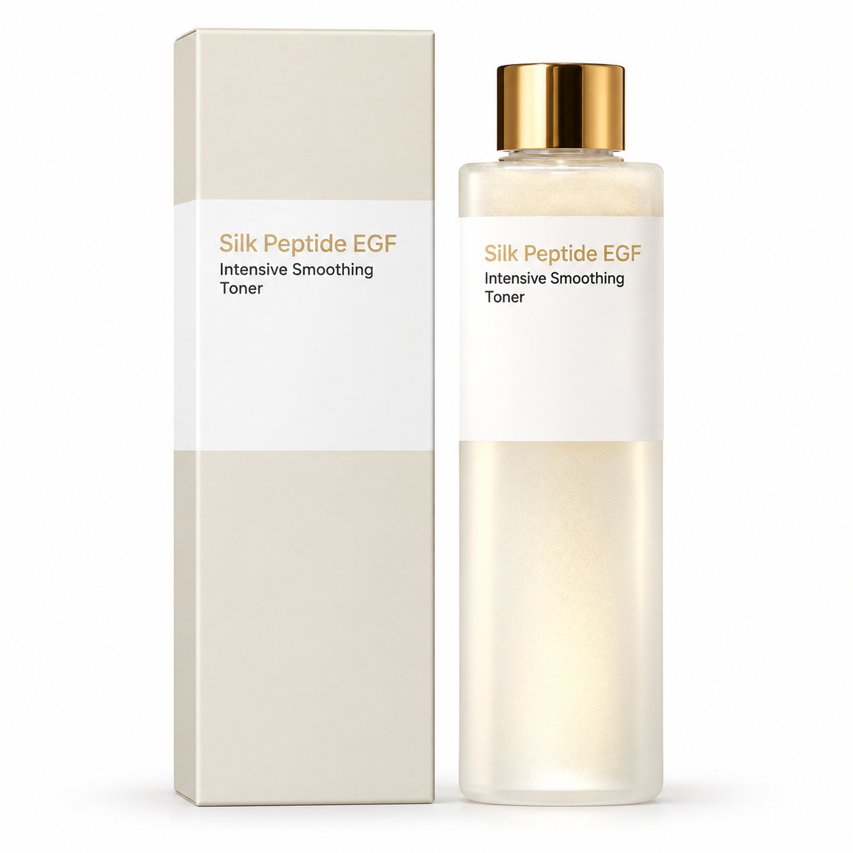 EGF Intensive Smoothing Facial Toner, Pearlescent Liquid Skincare Step, Ivory Bottle with Gold-Tone Cap